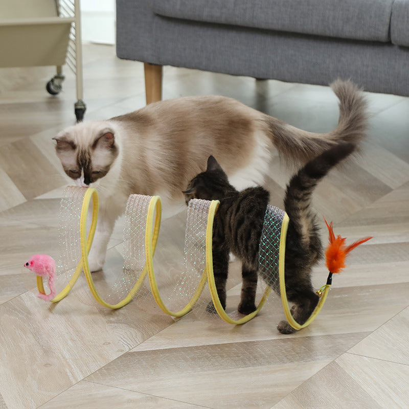 Foldable Cat Kitten Play Tunnel - Zenithzoo