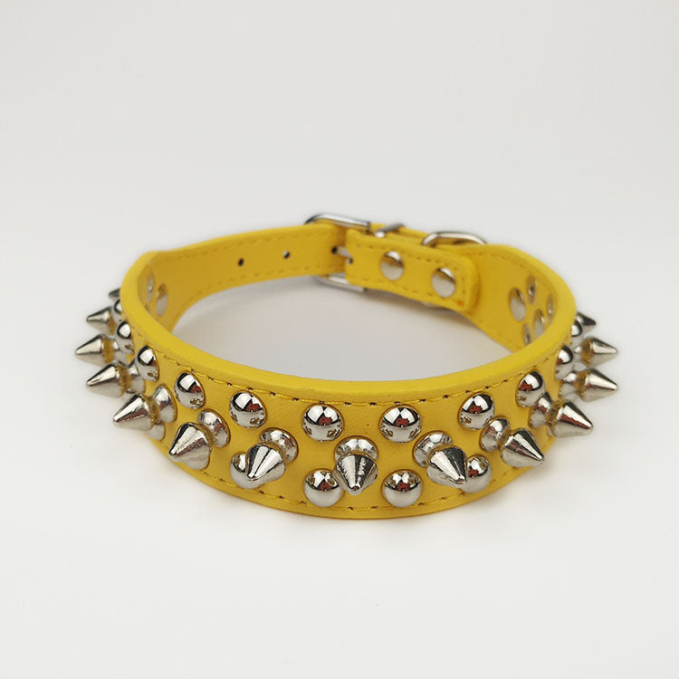 Leather Round Studded Dog Collar - Zenithzoo