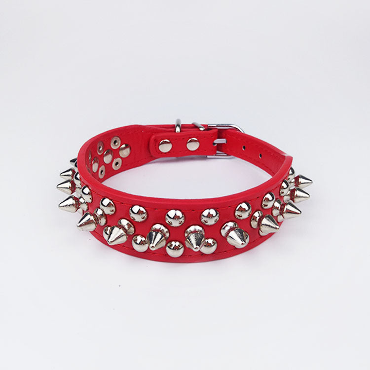 Leather Round Studded Dog Collar - Zenithzoo