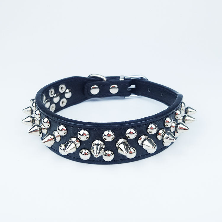 Leather Round Studded Dog Collar - Zenithzoo