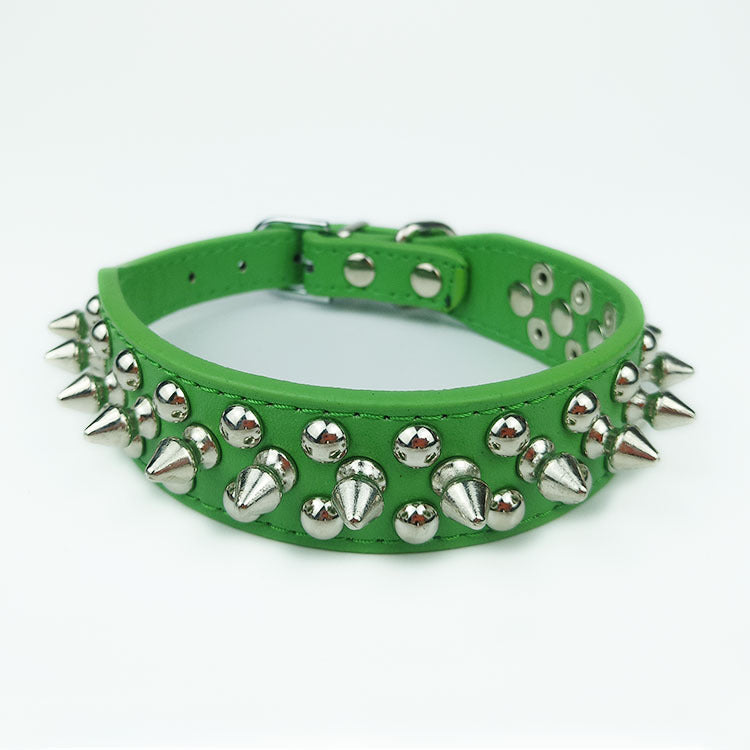 Leather Round Studded Dog Collar - Zenithzoo