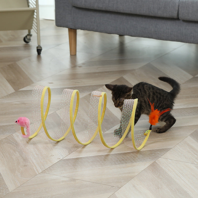 Foldable Cat Kitten Play Tunnel - Zenithzoo