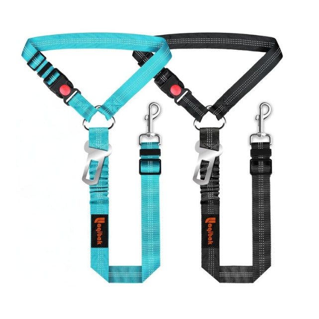 3-in-1 Removable Dog Seat Belt Harness for Car with Reflective Bungee Tether - Zenithzoo