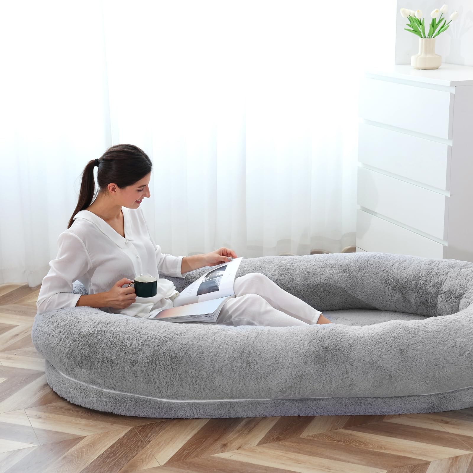 Faux Fur Human Dog Bed - Zenithzoo