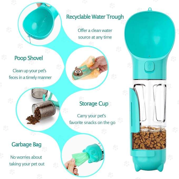 Dog Water Bottle Portable 4 in 1 - Zenithzoo