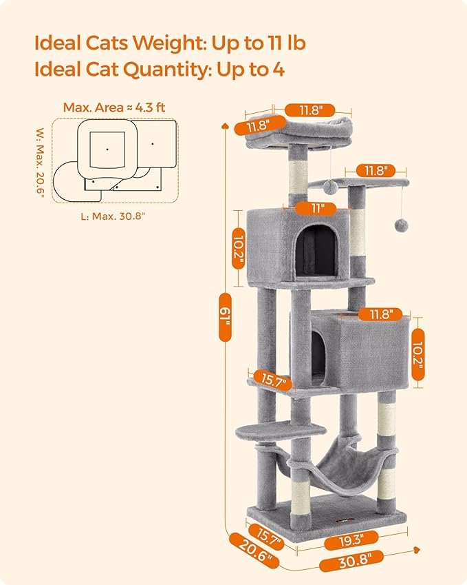 61-Inch Cat Tower - Zenithzoo