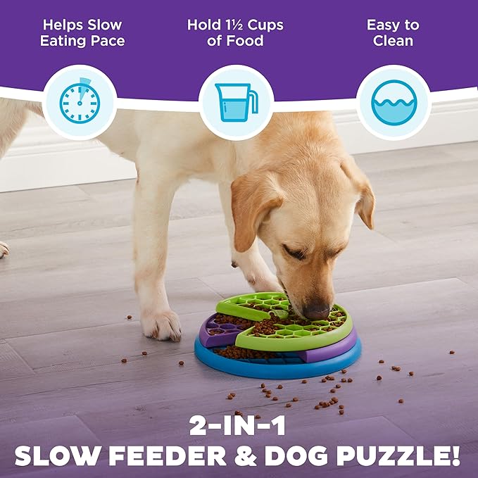 Layers Dog Puzzle Feeder, Level 2 Enrichment Dog Toy, Multicolored - Zenithzoo