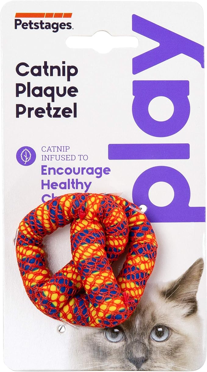 Catnip Plaque Away Pretzel Dental Cat Chew Toy - Zenithzoo