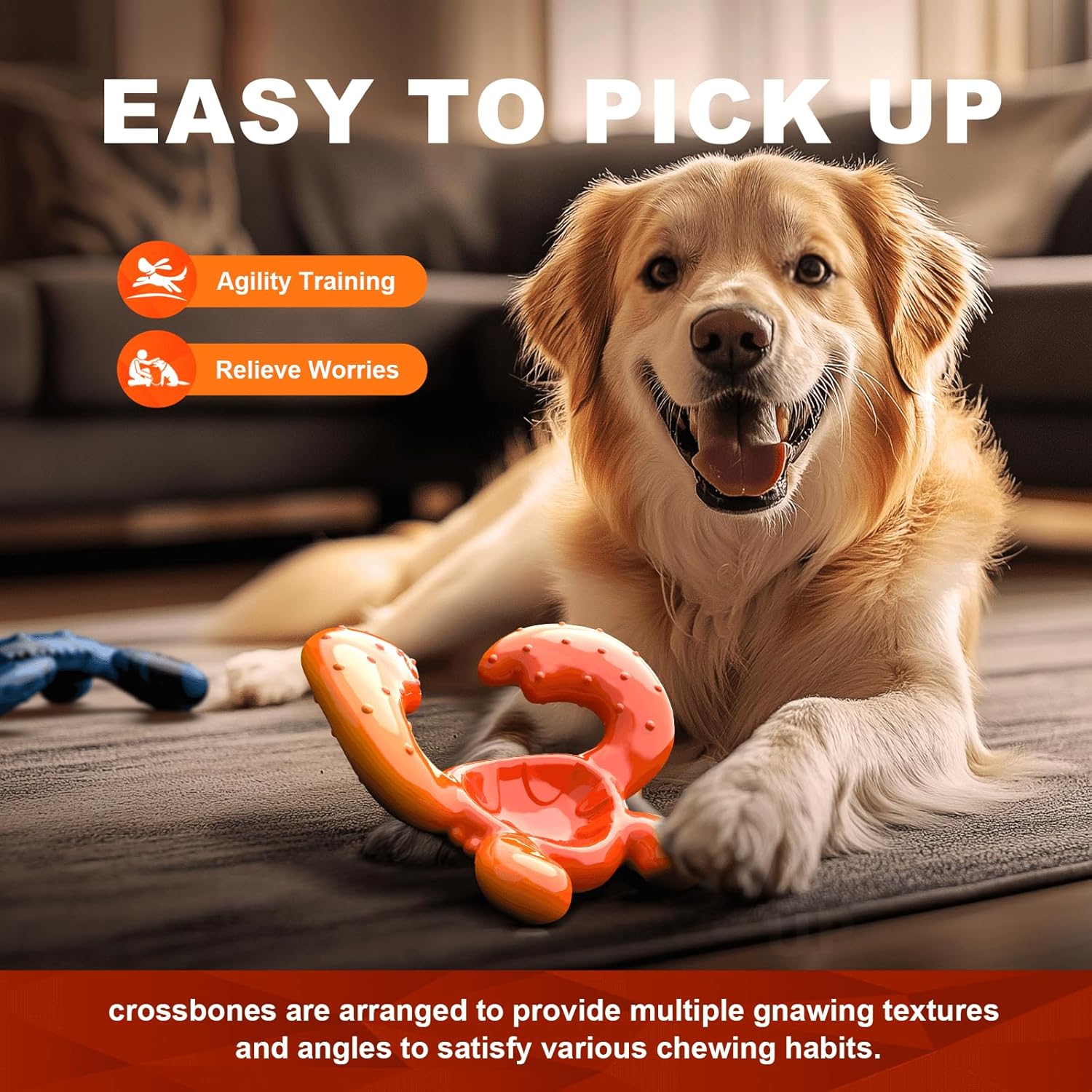 Dog Toys for Aggressive Chewers - Tough Dog Chew Toys for Medium/Large Breed, Super Durable Dog Toys for Teething, Nylon Bones Toy to Keep Them Busy, Interactive Dog Toys for Boredom - Zenithzoo