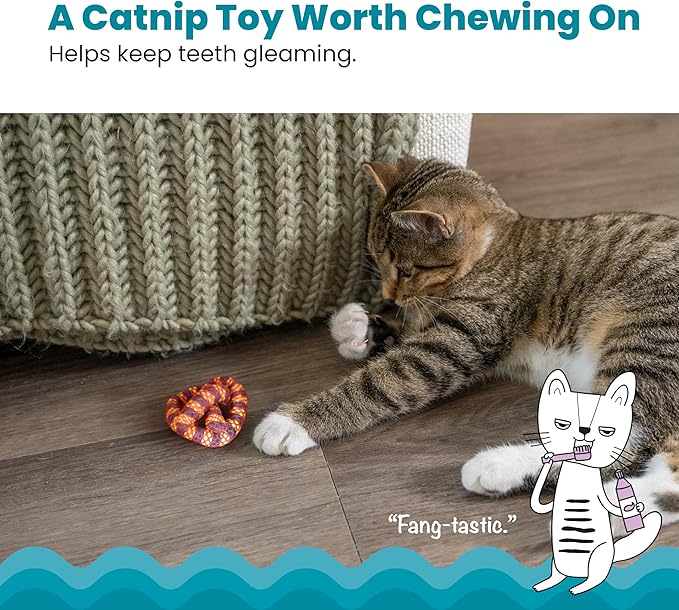 Catnip Plaque Away Pretzel Dental Cat Chew Toy - Zenithzoo