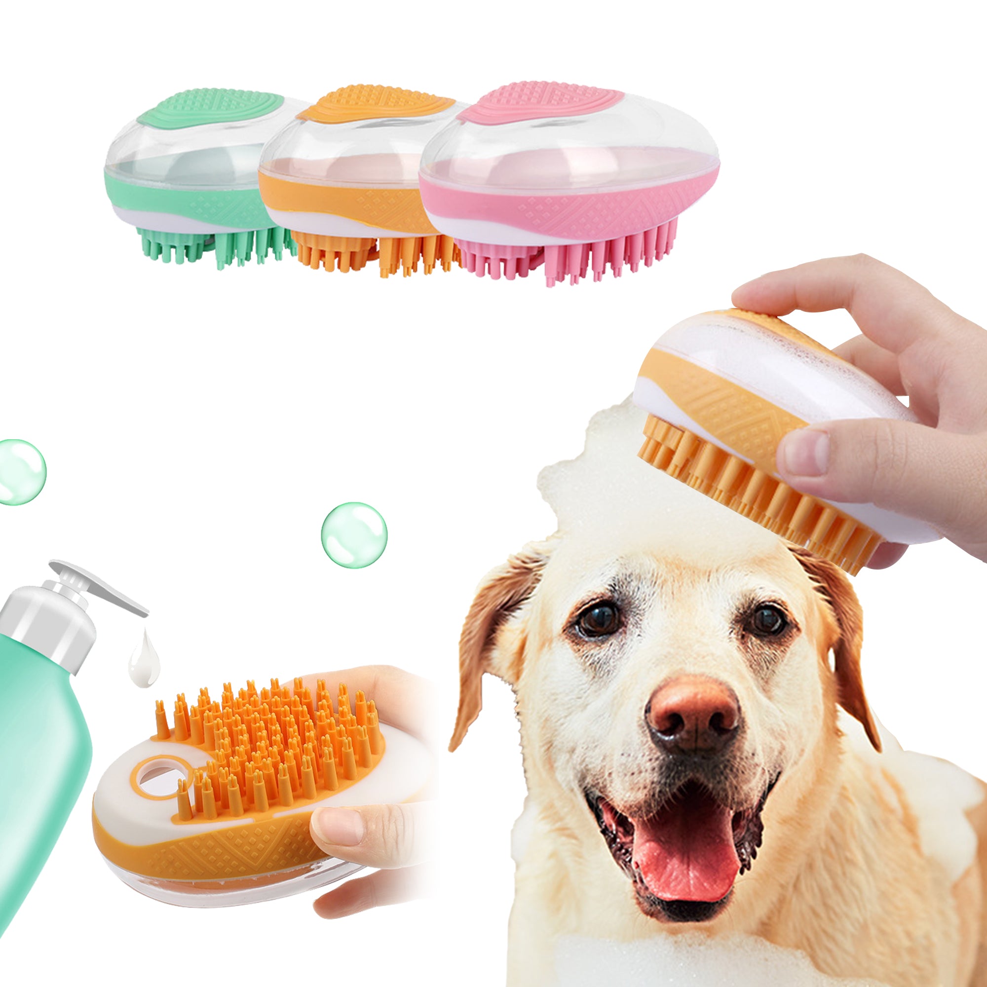 2-in-1 Dog Bath Brush - Zenithzoo