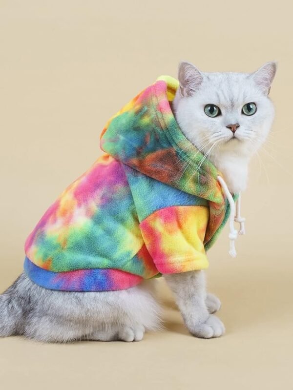 Cats Hoodie Tie Dye Warm Winter Coat - Image 5