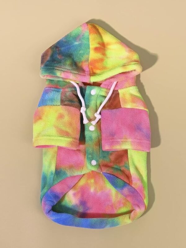 Cats Hoodie Tie Dye Warm Winter Coat - Image 2