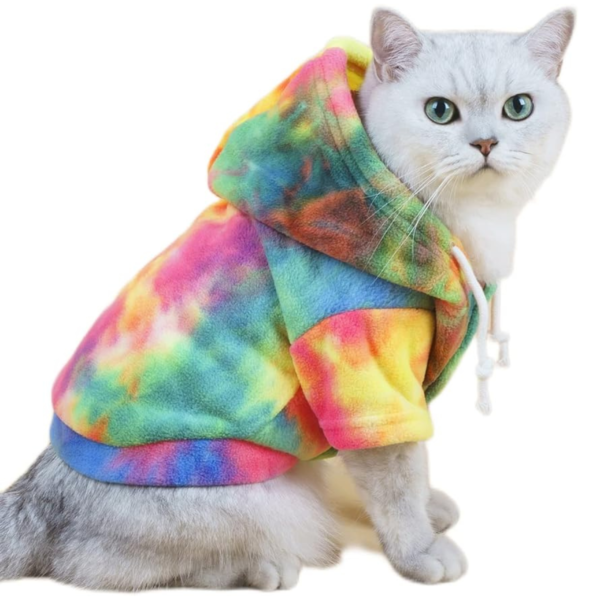 Cats Hoodie Tie Dye Warm Winter Coat